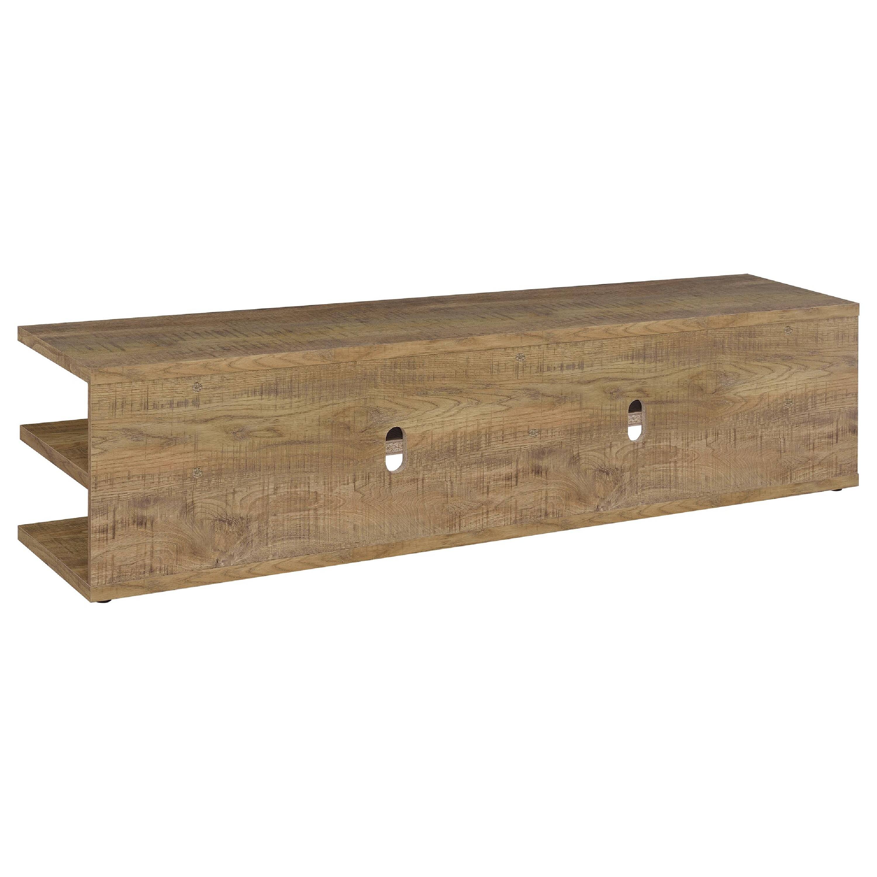 Alt View 2. Manhattan Lane - Carie TV Stand Media Console, 2-Tier Open Shelves, Mango Finish Wood - Mango Brown.
