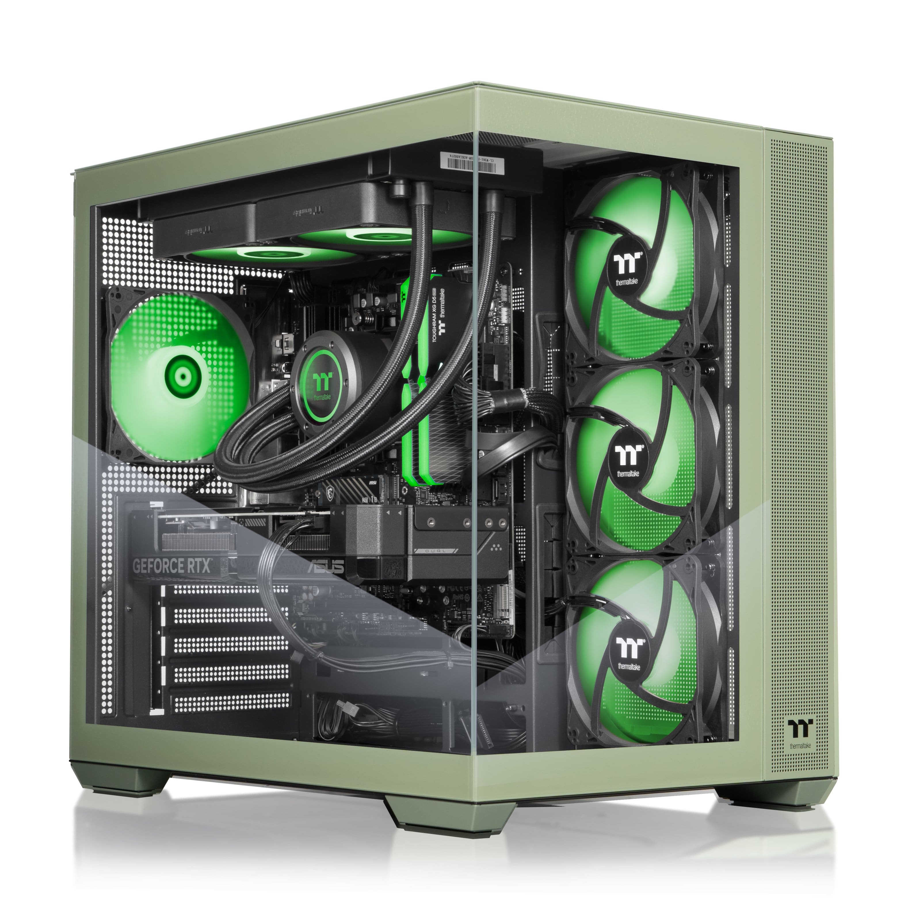 Thermaltake LCGS Vista 470M Gaming Desktop AMD Ryzen 7 7800X3D, 32GB  Memory, NVIDIA GeForce RTX 4070 Super, 1TB NVMe M.2 Green V38M-B650-47S-LCS  - ...