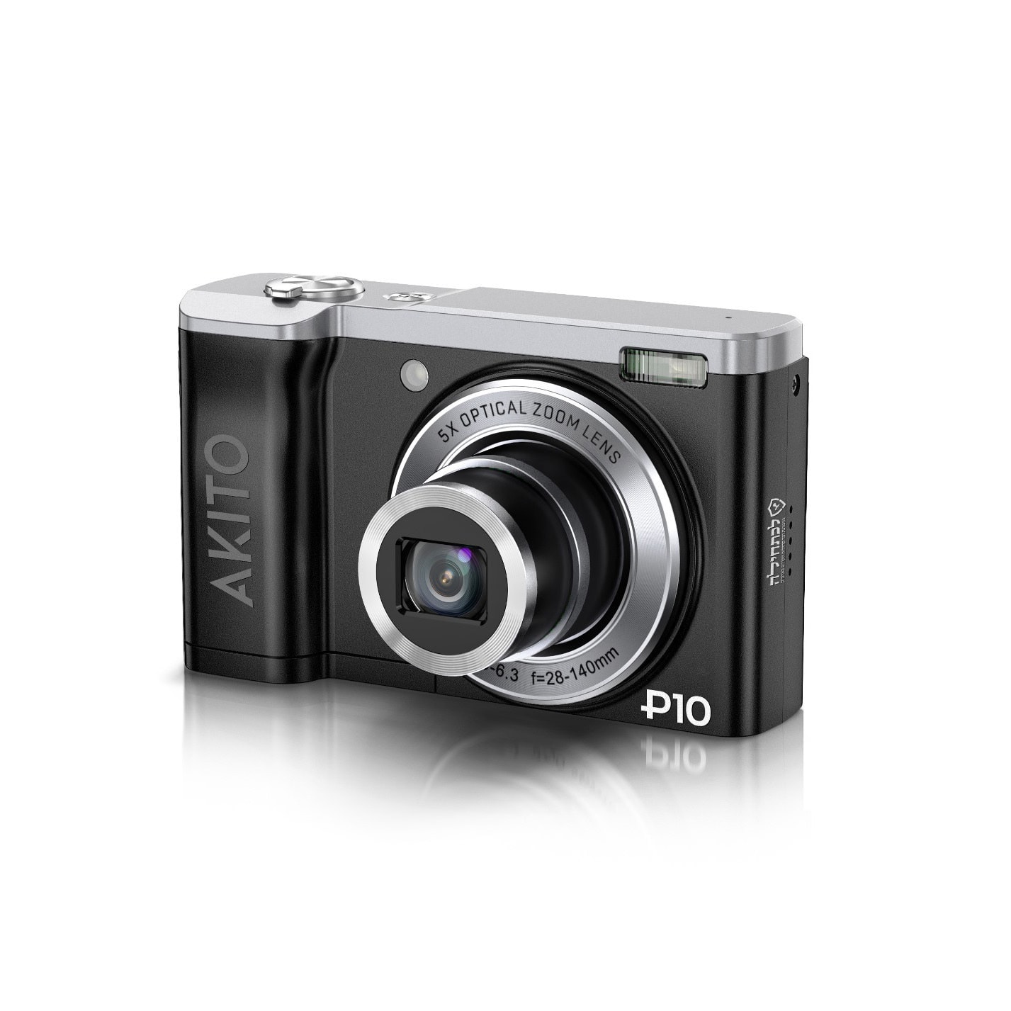 Akito - PLUS 10 Digital Camera, Black
