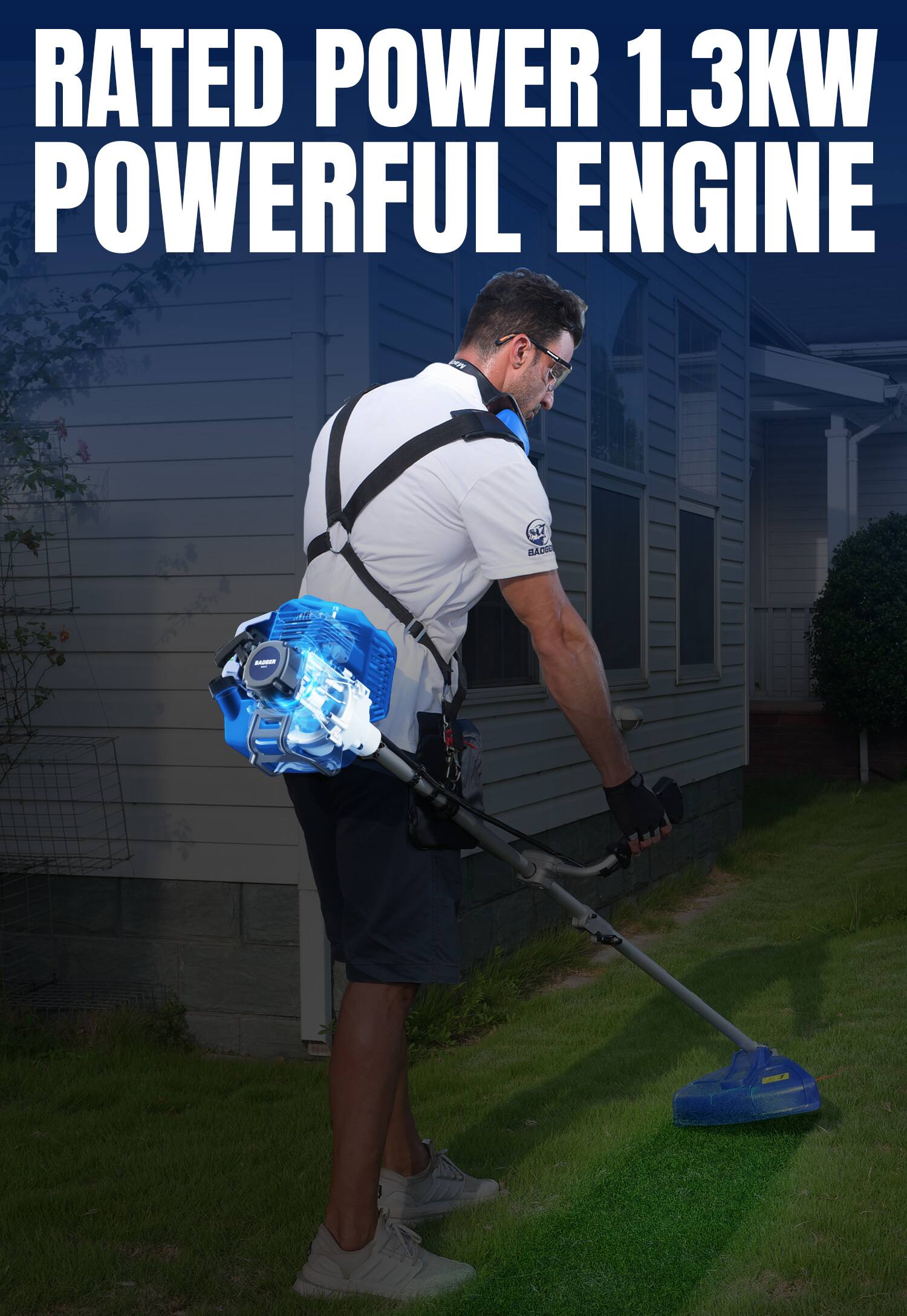 RATED POWER 1.3KW POWERFUL ENGINE
