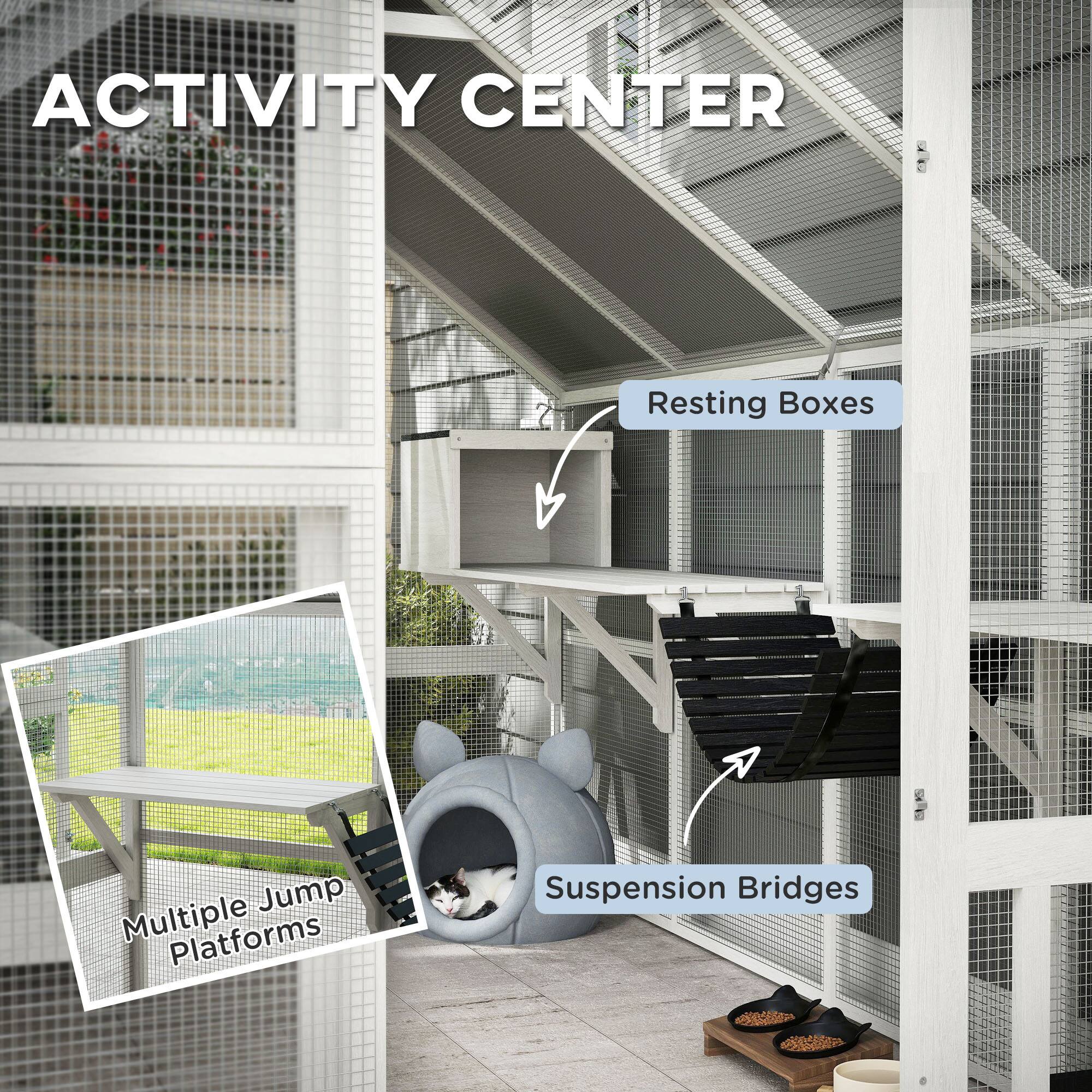 ACTIVITY CENTER

- Resting Boxes
- Suspension Bridges
- Multiple Jump Platforms