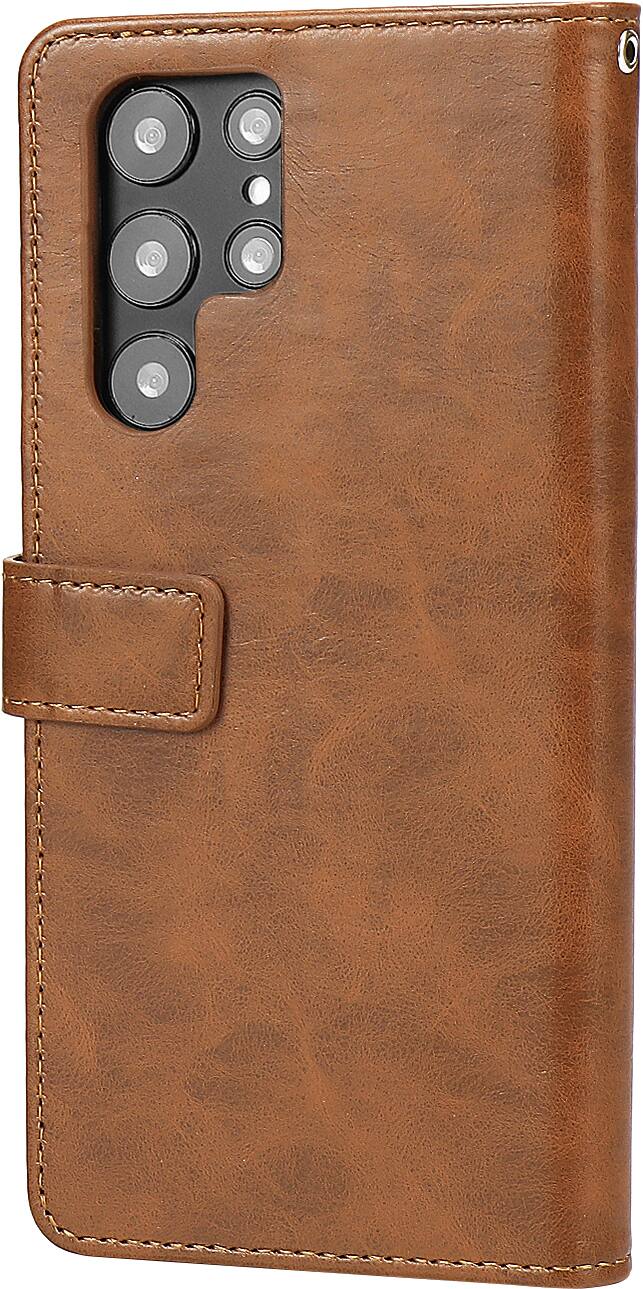 Alt View 11. SaharaCase - Genuine Leather Folio Wallet Case for Samsung Galaxy S24 Ultra - Brown.