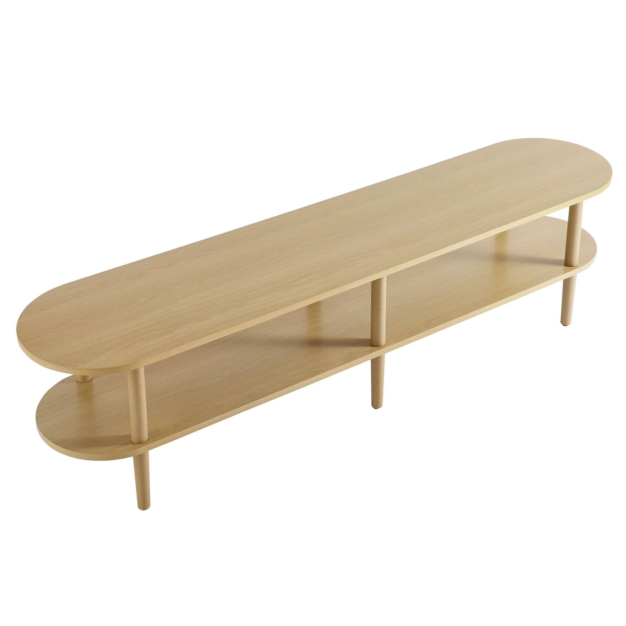 Alt View 2. Modway - Torus Oval Wood TV Stand by Modway - Light Oak.