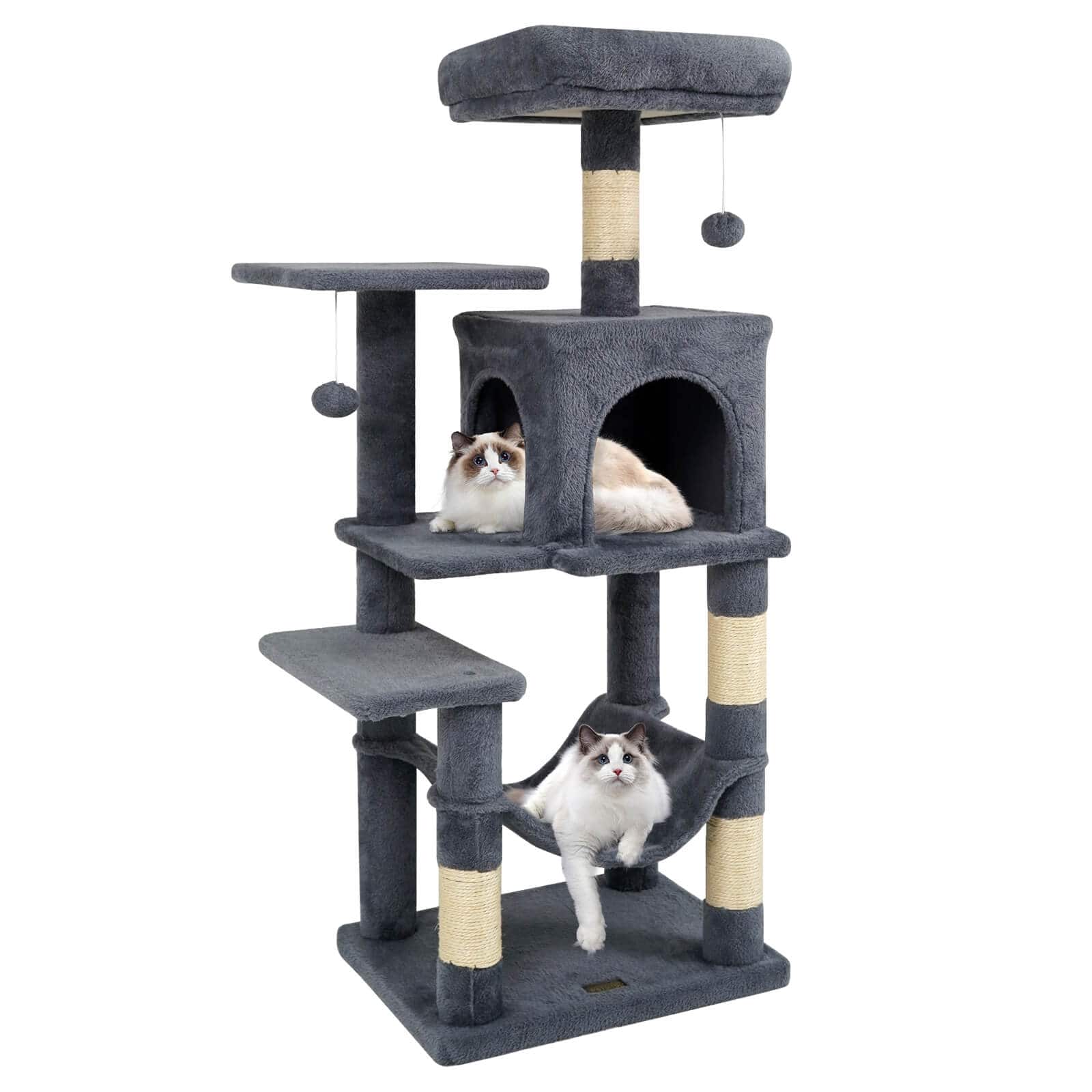 "Costway - 44"" Tall Multi-level Cat Tree with Cushion Top Perch, 2-Entrance Large Cat Condo" price history on PriceWatchPro