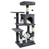 Front. Costway - Costway 44" Tall Multi-level Cat Tree with Cushion Top Perch, 2-Entrance Large Cat Condo.