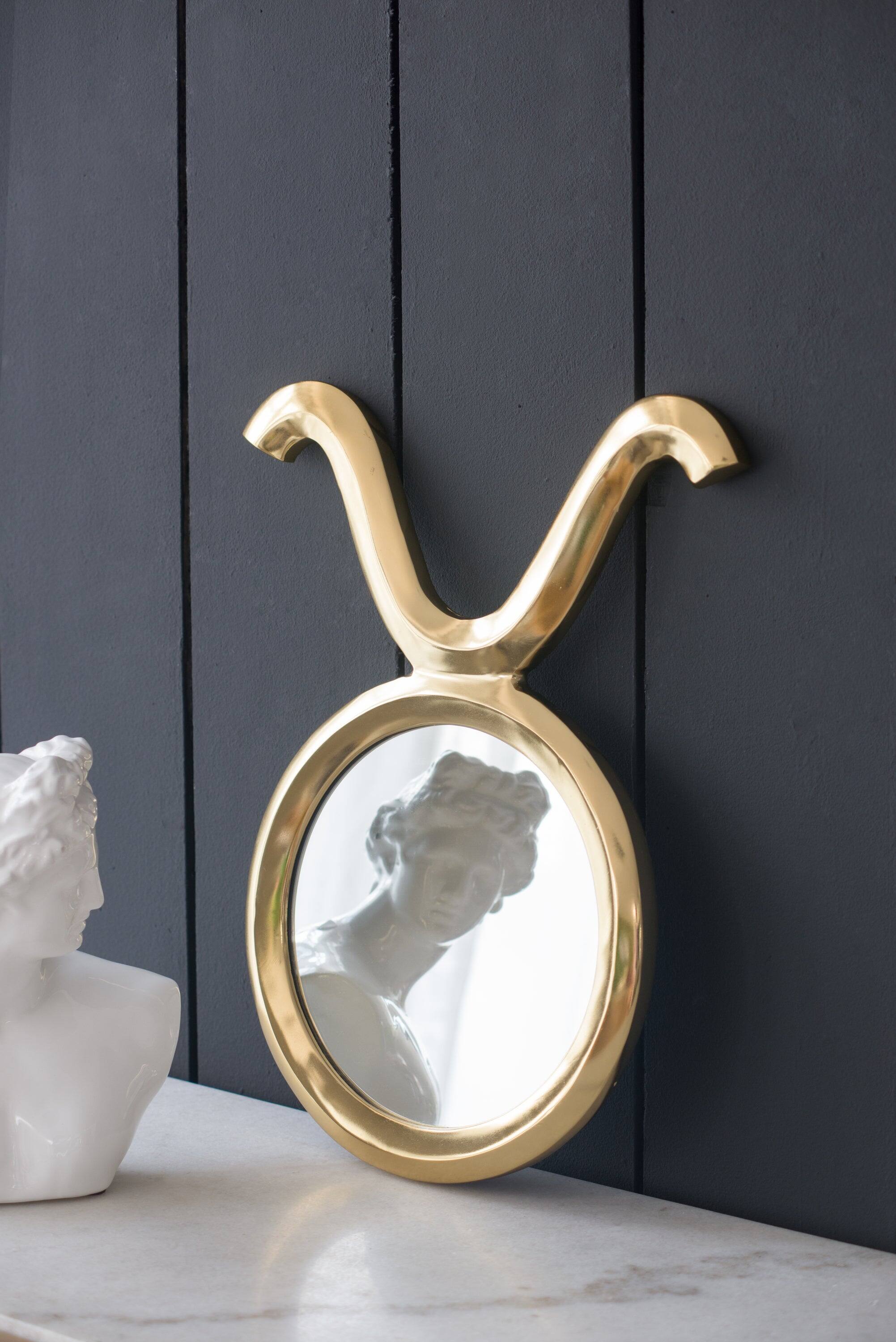 Alt View 1. BreeBe - 12.5' x 16' Modern Gold Round Mirror with Aluminum Frame, Wall Decor for Entryway Living Room Hallway - Gold.