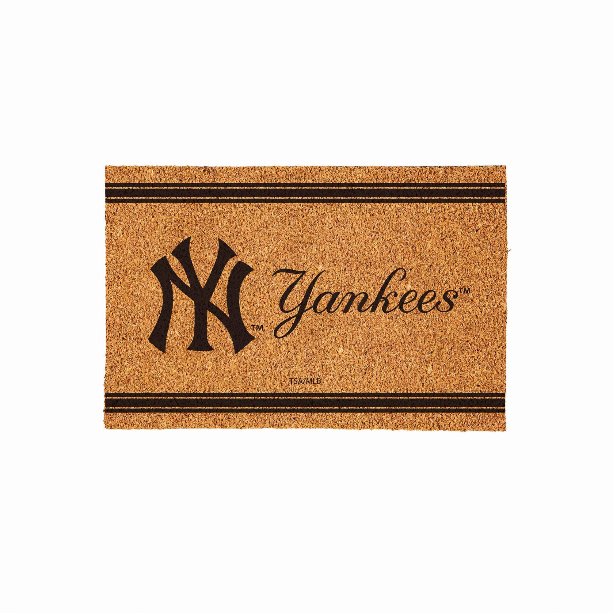 Photos - Area Rug Evergreen Enterprises - New York Yankees 24" x 36" Outdoor Monochrome Team Logo Coir Mat - Brown 