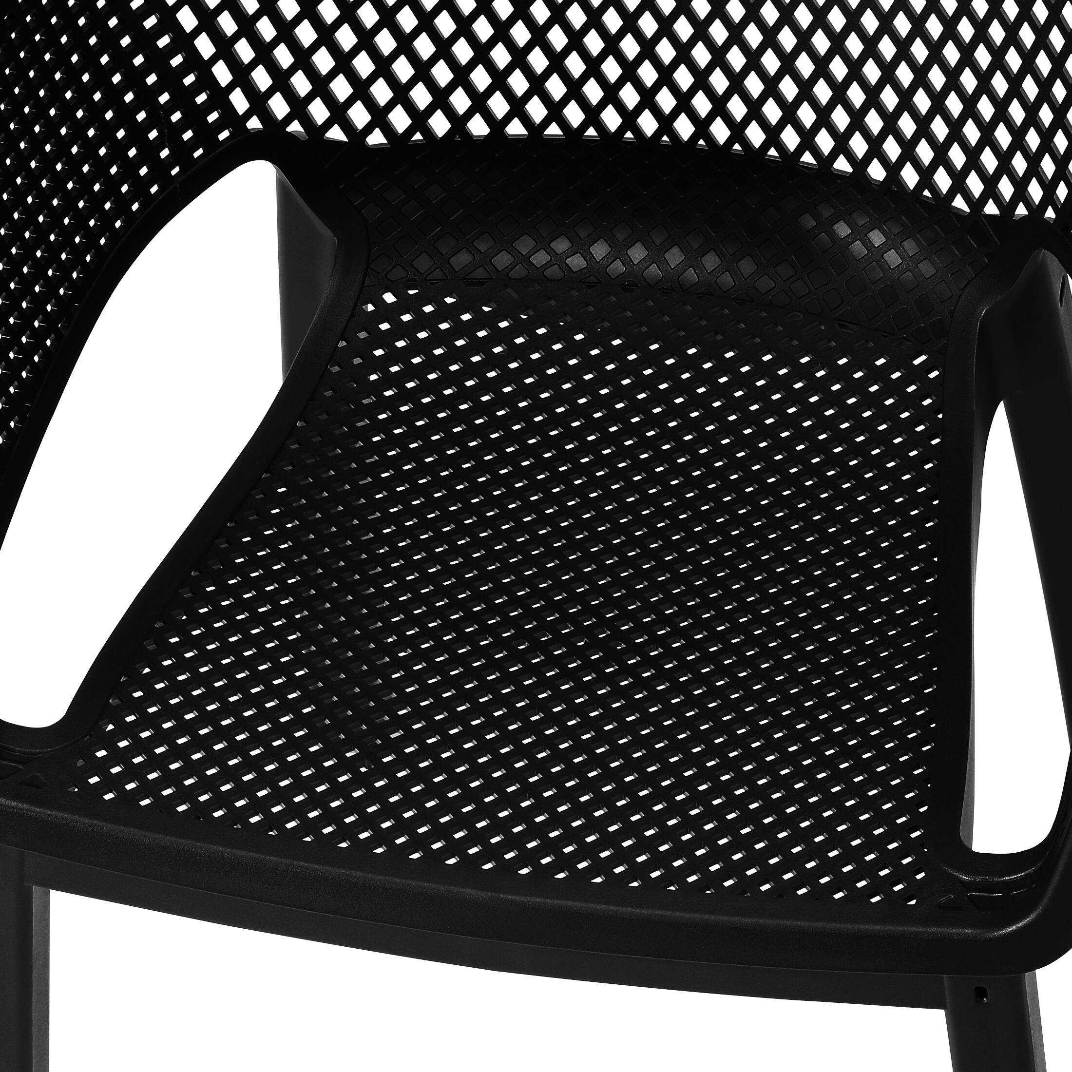 Alt View 6. WestinTrends - WestinTrends Playa Outdoor Modern Stackable Plastic Resin Patio Dining Armchair (Set of 4) - Black.