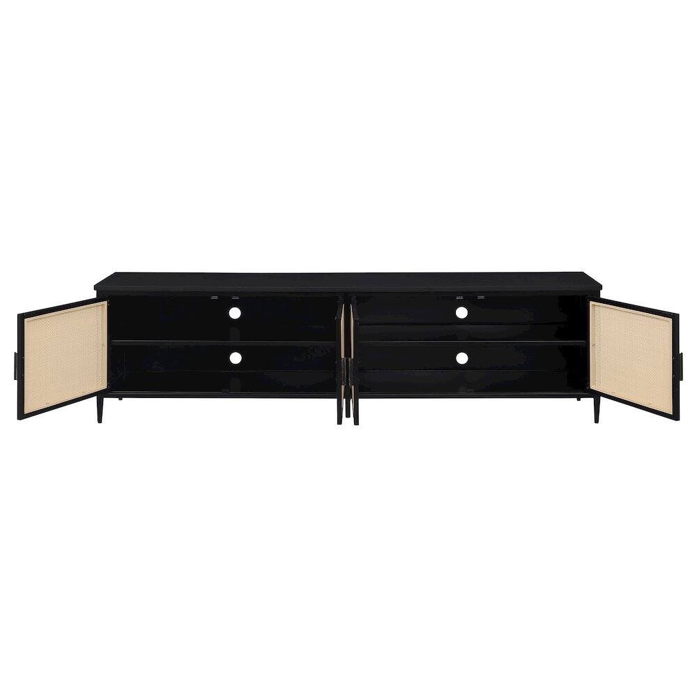 Alt View 4. Coaster Co. of America - Amherst 4-door 78-inch Metal TV Stand Media Console Black - Black.