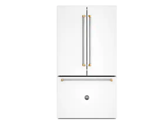 Front. Bertazzoni - 36" Bertazzoni Refrigerator - 26.2 Cu. Ft. - Counter-Depth - French Door - Bottom Freezer - Bianco Matt - White.