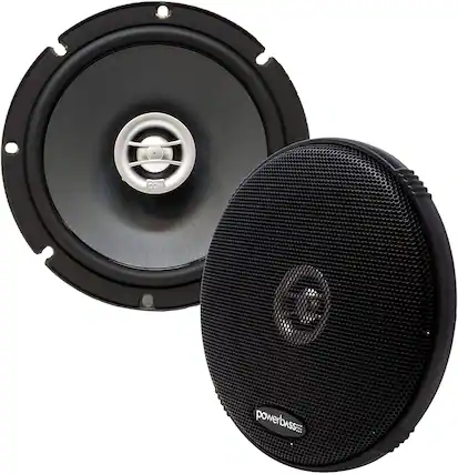 Front. Powerbass - OE Series 6.5in.2-Way Coaxial Speaker with Grey Injection Molded PP and Carbon Fiber Cone - black.