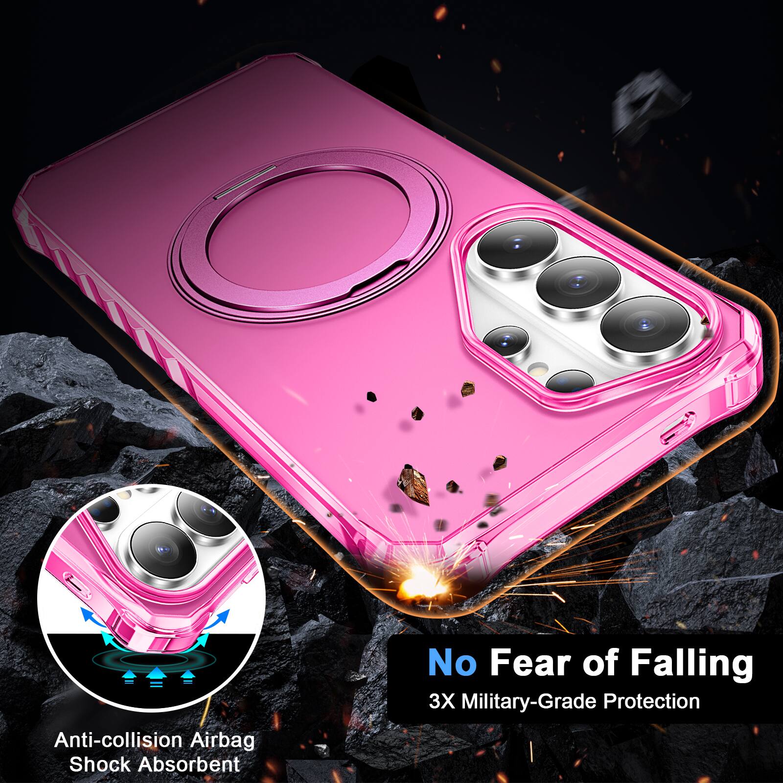 Anti-collision Airbag  
Shock Absorbent  
No Fear of Falling  
3X Military-Grade Protection