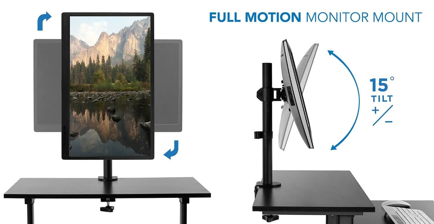FULL MOTION MONITOR MOUNT

15° TILT +/−