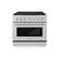 Front. ZLINE - ZLINE 36 in. Paramount Dual Fuel Satin Steel Range w/ 6 Burners & Convection Oven (SDRS-36) - Stainless Steel.
