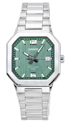Casio - Analog Stainless Steel Dial Quartz MTP-B195D-3AV Men's Watch - Green
