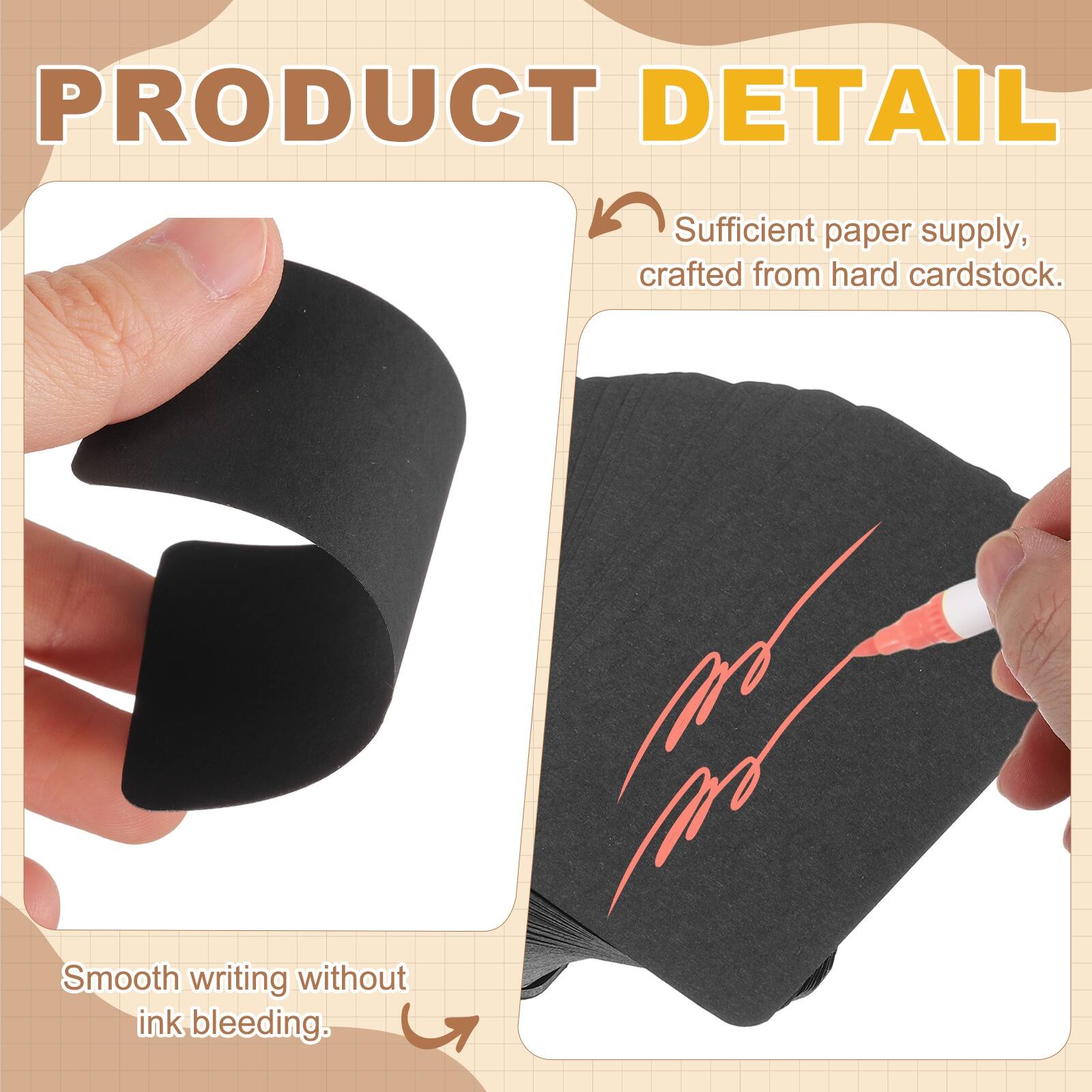 PRODUCT DETAIL

- Sufficient paper supply, crafted from hard cardstock.
- Smooth writing without ink bleeding.