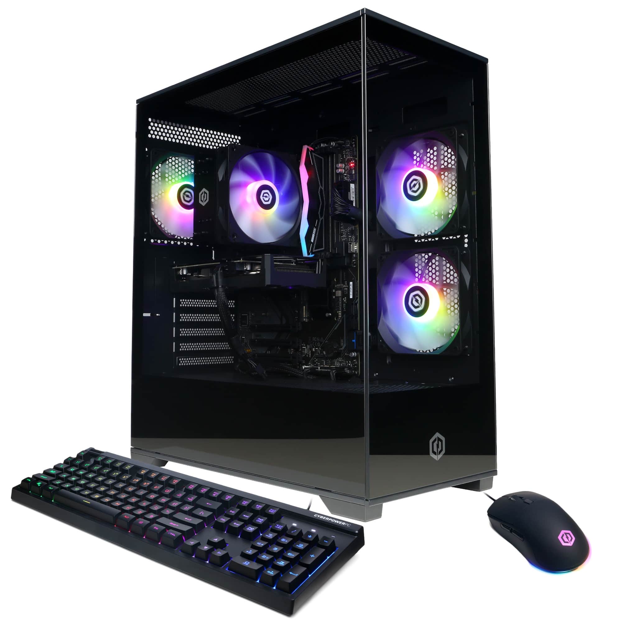 CyberPowerPC - Gaming Desktop - AMD Ryzen 5 8400F 2024 - NVIDIA GeForce RTX 5060 Ti 8GB - 16GB DDR5 Memory - 1TB Storage - Black