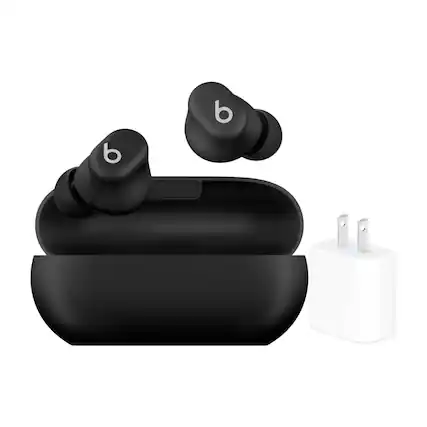 Front. Beats - Beats - Solo Buds True Wireless Earbuds + Power Adapter - Black.