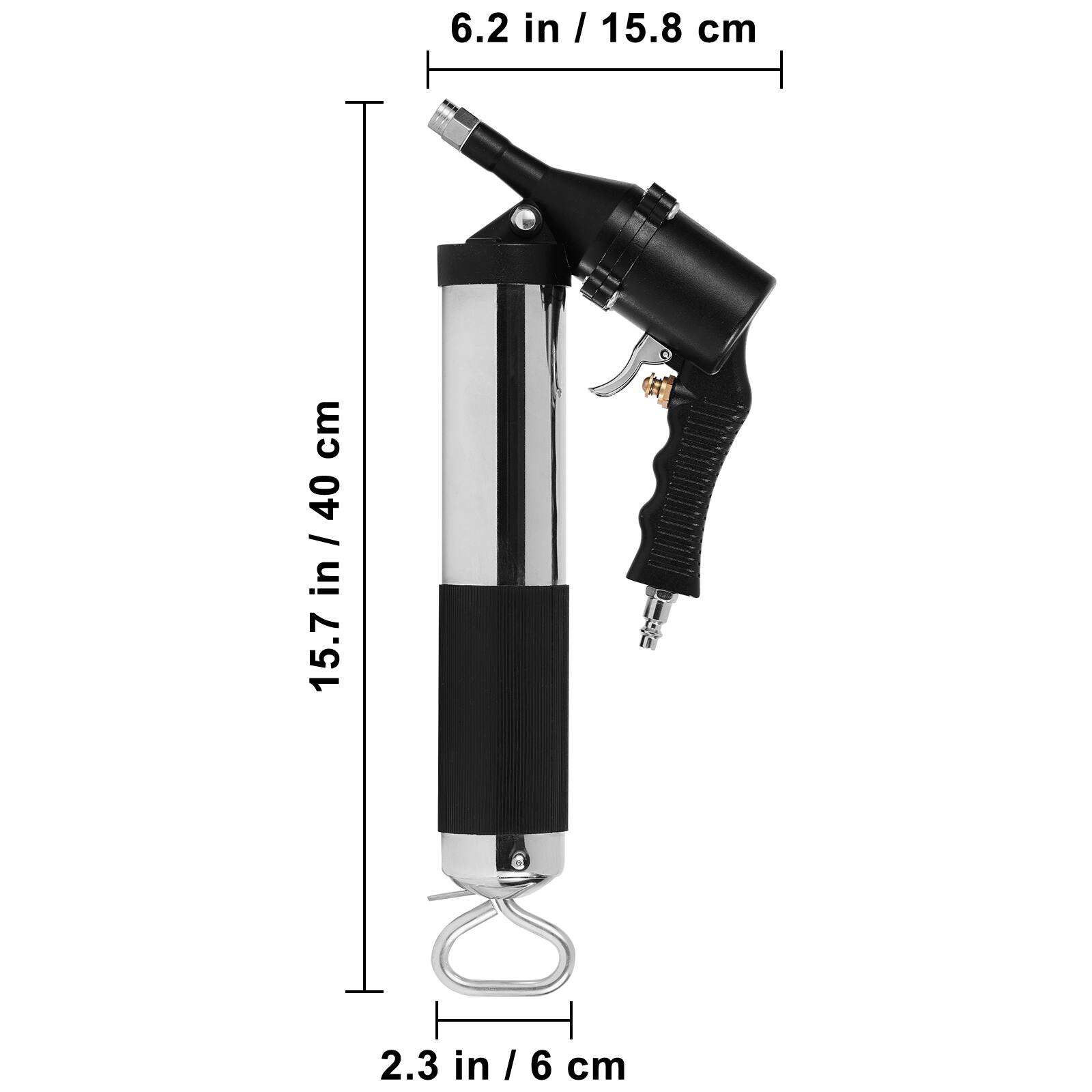 6.2 in / 15.8 cm  
15.7 in / 40 cm  
2.3 in / 6 cm