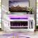 Alt View 2. Bestier - 63"W fireplace TV stand for 70" TVs, 36"W electric fireplace, storage & LED lights - White.