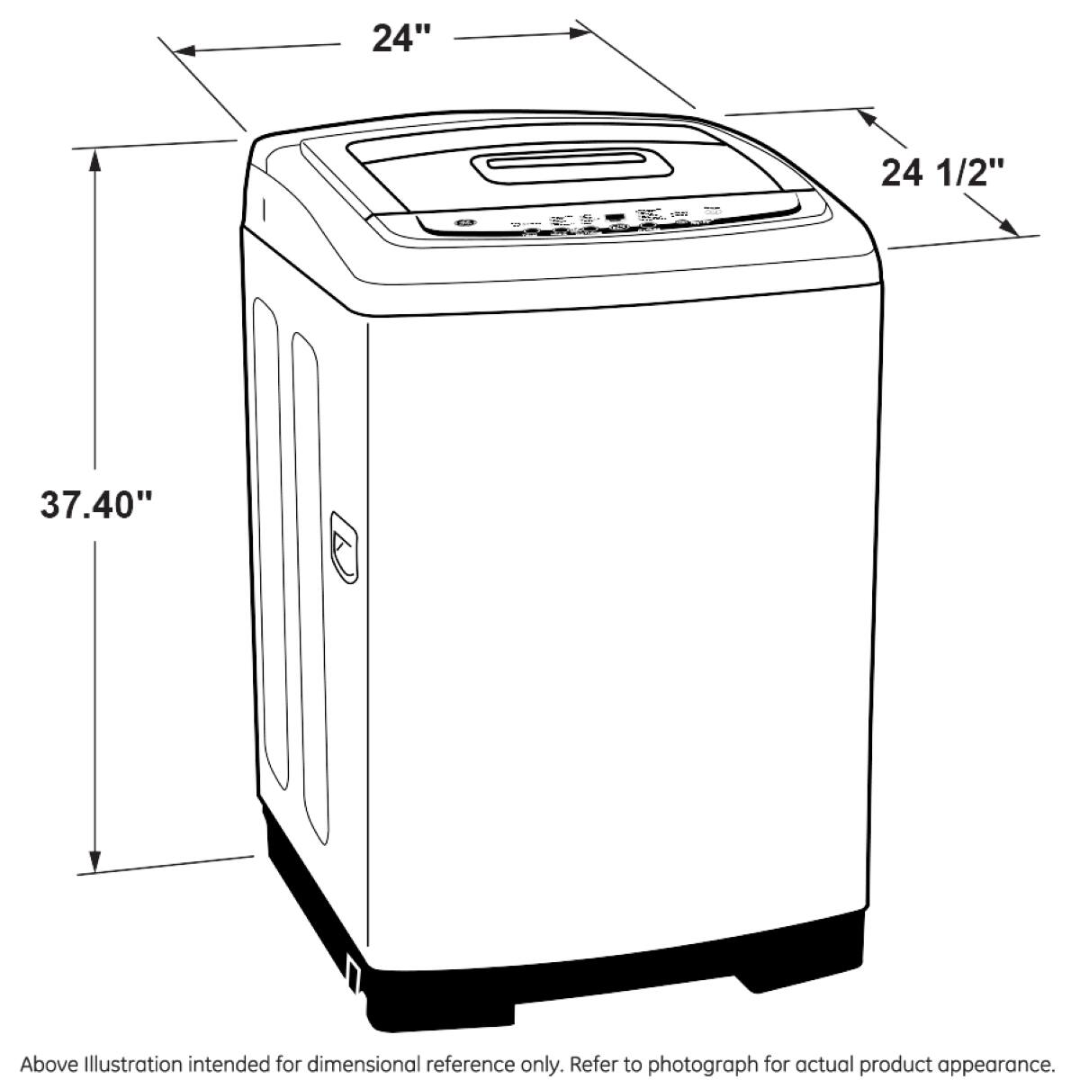 24"  
24 1/2"  
37.40"  

Above illustration intended for dimensional reference only. Refer to photograph for actual product appearance.