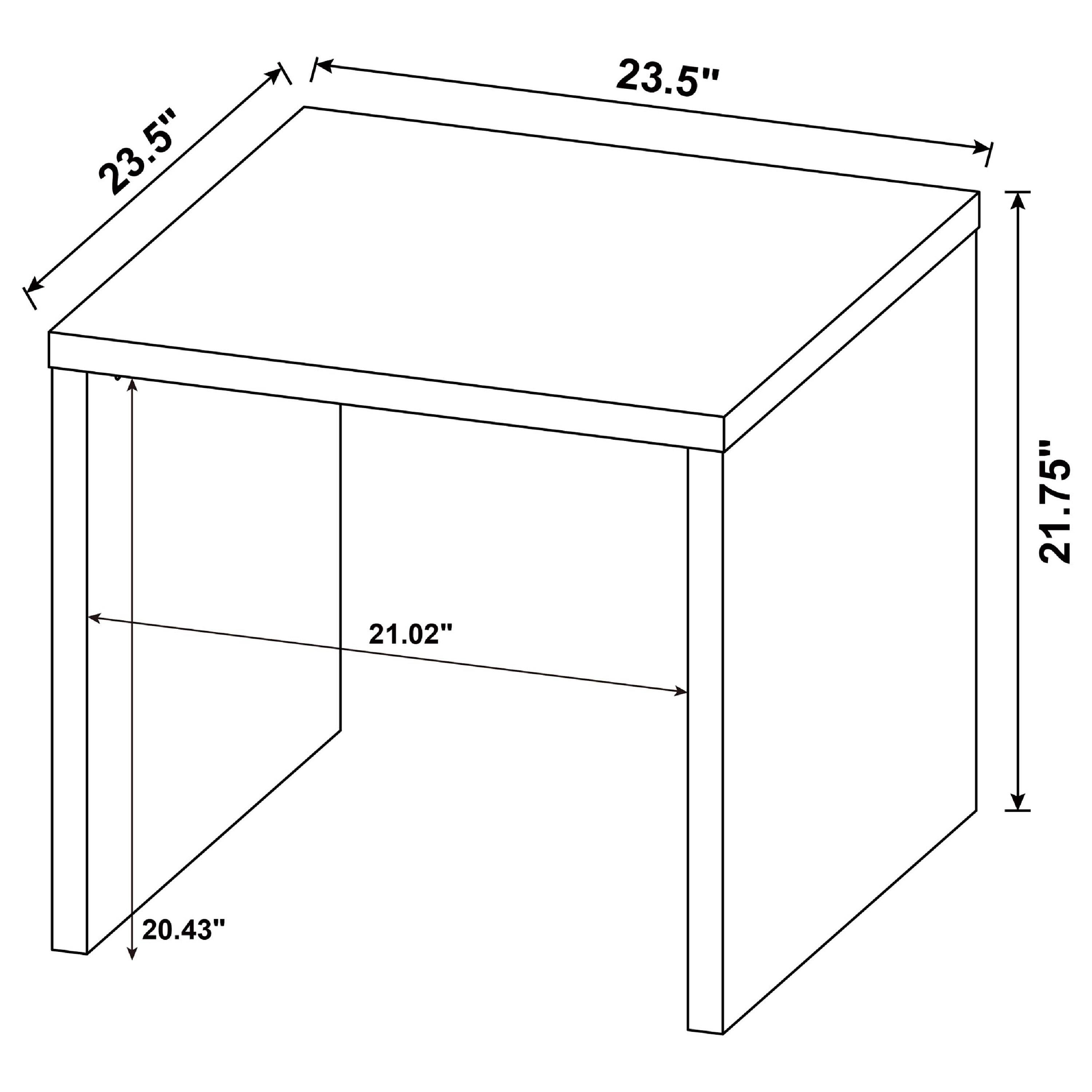 23.5" x 23.5" x 21.75" x 21.02" x 20.43"