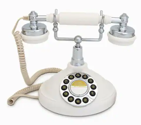 Front. PopMarket - GPO Retro GPOOPLPBCR Opal Classic Desktop Push Button Telephone - Cream - MISC ACCESSORY - White.