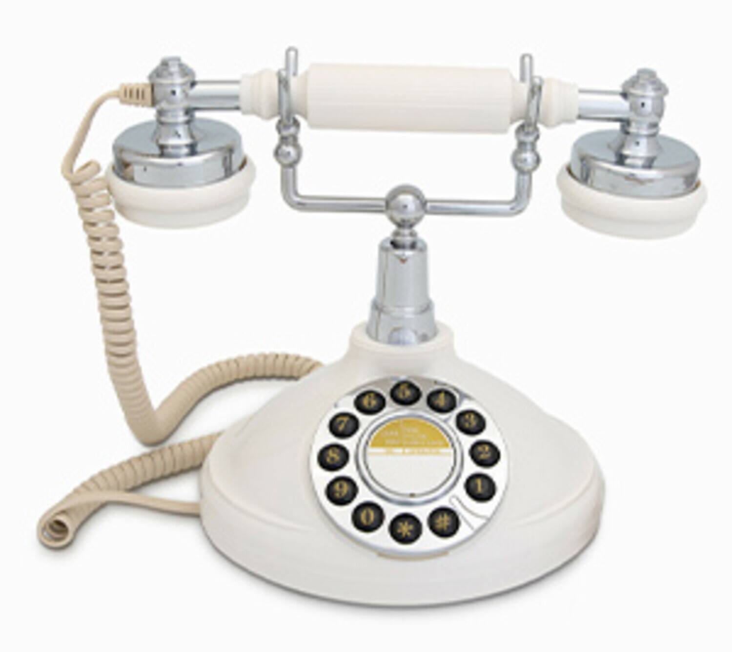 Front. PopMarket - GPO Retro GPOOPLPBCR Opal Classic Desktop Push Button Telephone - Cream   - MISC ACCESSORY - White.