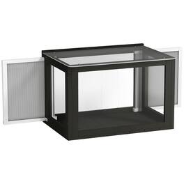 Pawhut - Outdoor Cat Enclosure 25"–41" Outdoor Cat House for Sunbathing - Black