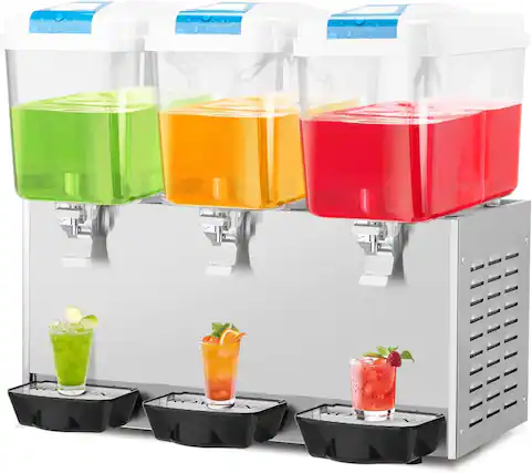 Front. Winado - 14.4 Gallon Commercial Beverage Dispenser Juice Cold Soda Fountain Machines - Silver.