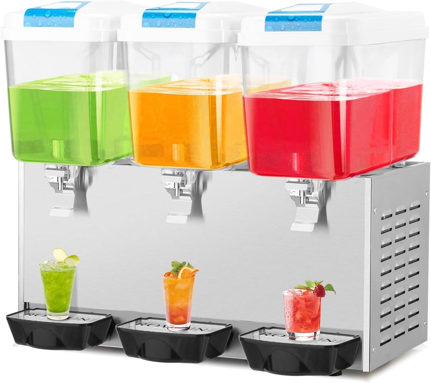 Front. Winado - 14.4 Gallon Commercial Beverage Dispenser Juice Cold Soda Fountain Machines - Silver.