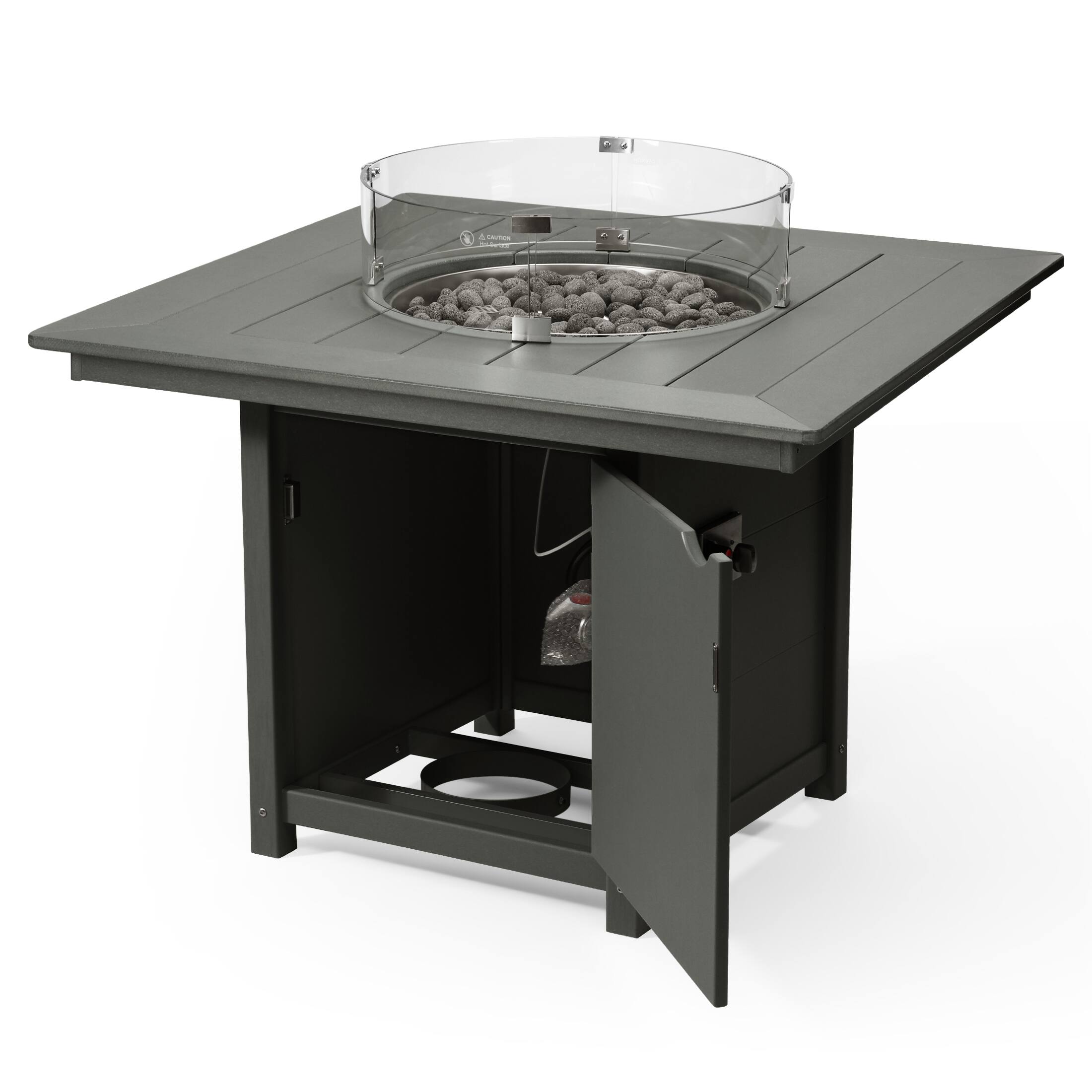 Left. WestinTrends - WestinTrends Helios Modern Outdoor Patio Propane 42" Square Fire Pit Table.
