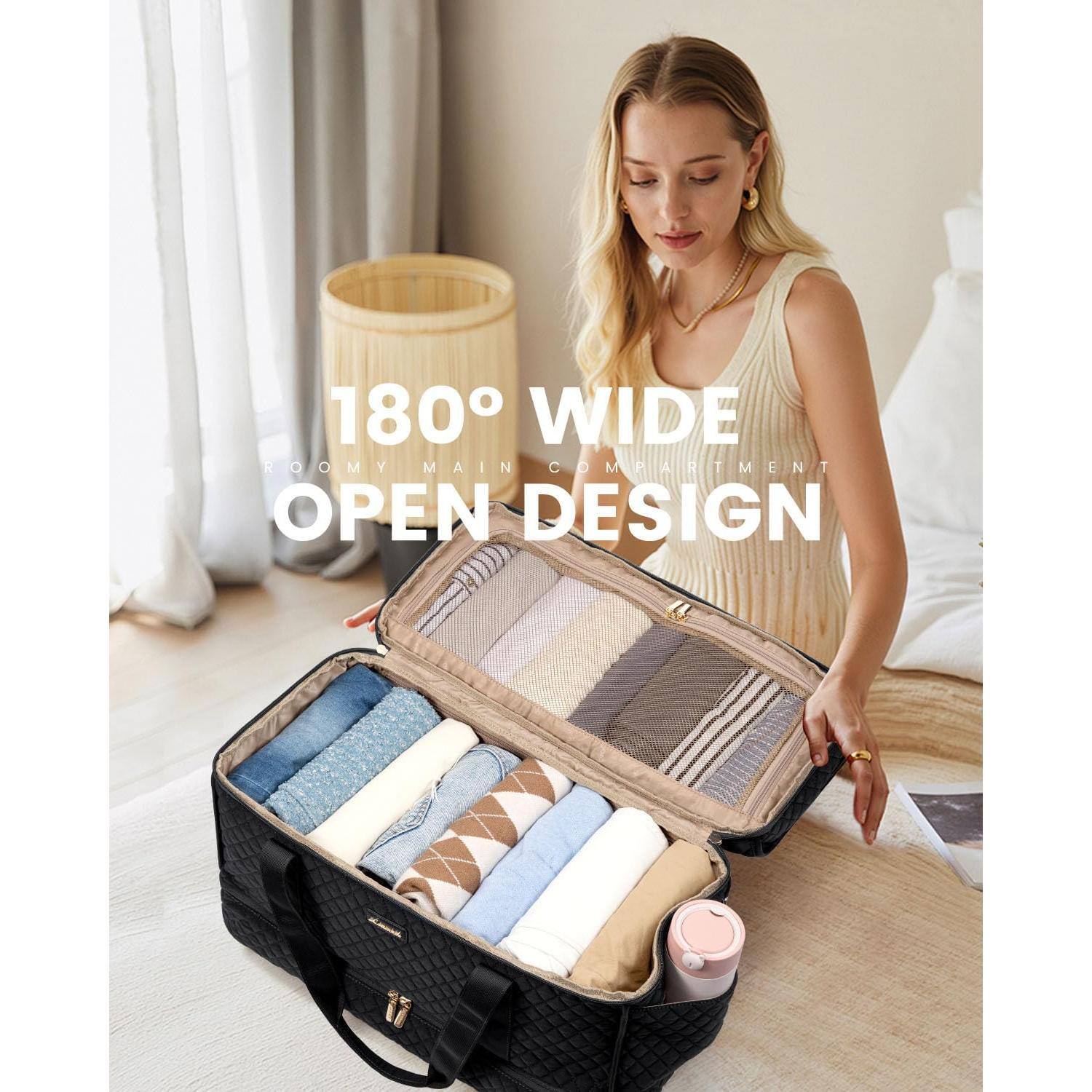 180° WIDE ROOMY MAIN COMPARTMENT OPEN DESIGN