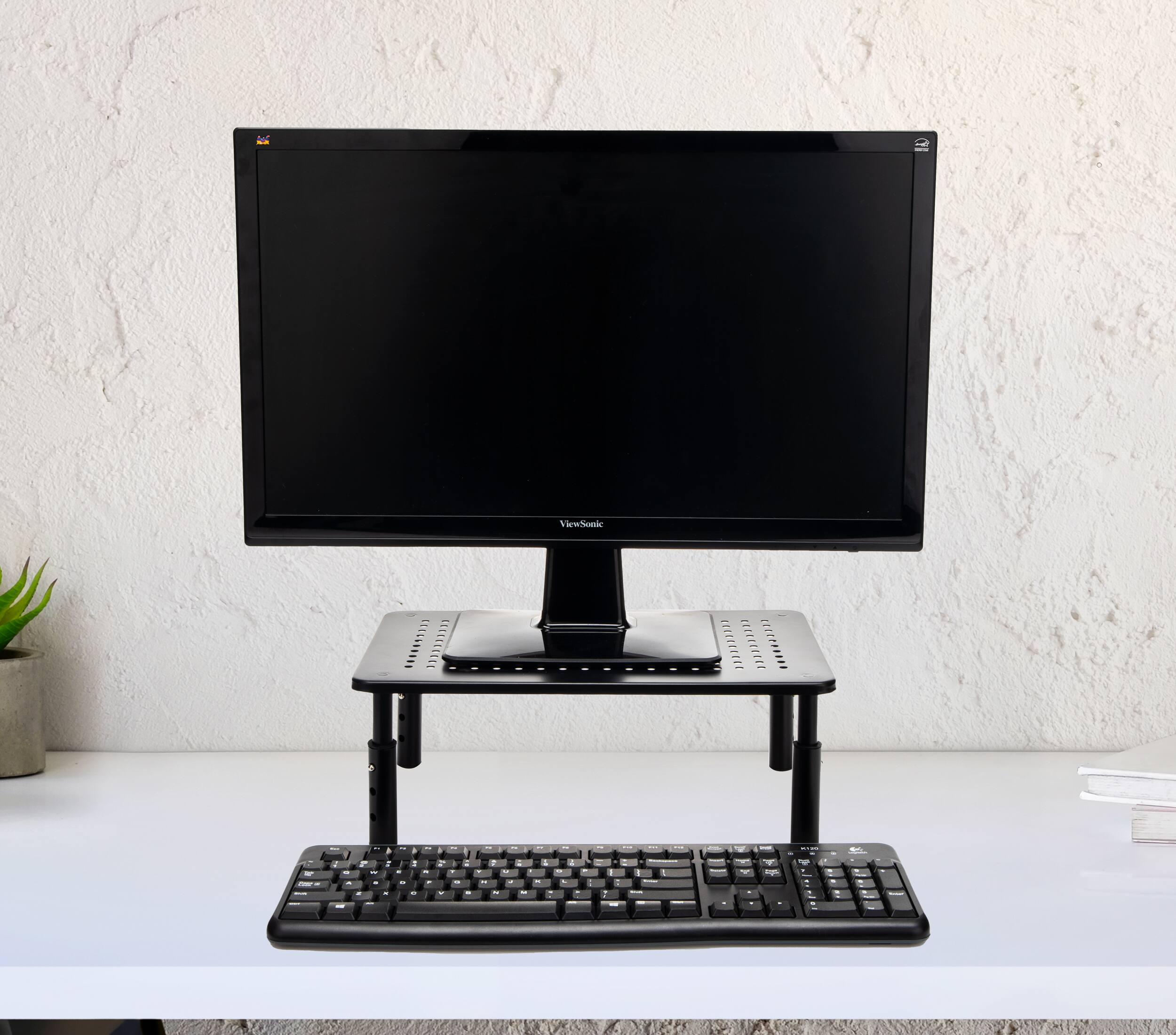 Alt View 15. Mind Reader - Mind Reader Iron Monitor Stand, Laptop or Screen Riser with Ventilated Metal Platform - Black.