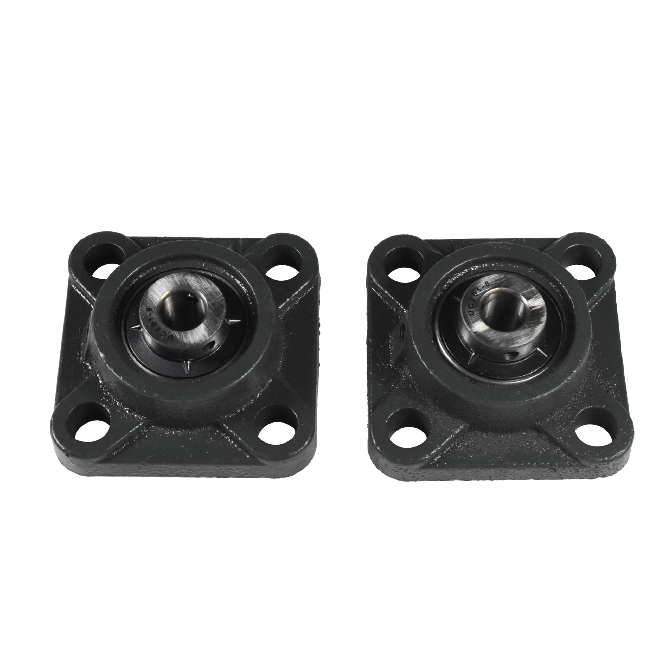 Alt View 2. HQRP - UCF201-8 Pillow Block Bearing 2-Pack, 1/2 in Bore, 4-Bolt Flange, Self-Aligning Square Housing.
