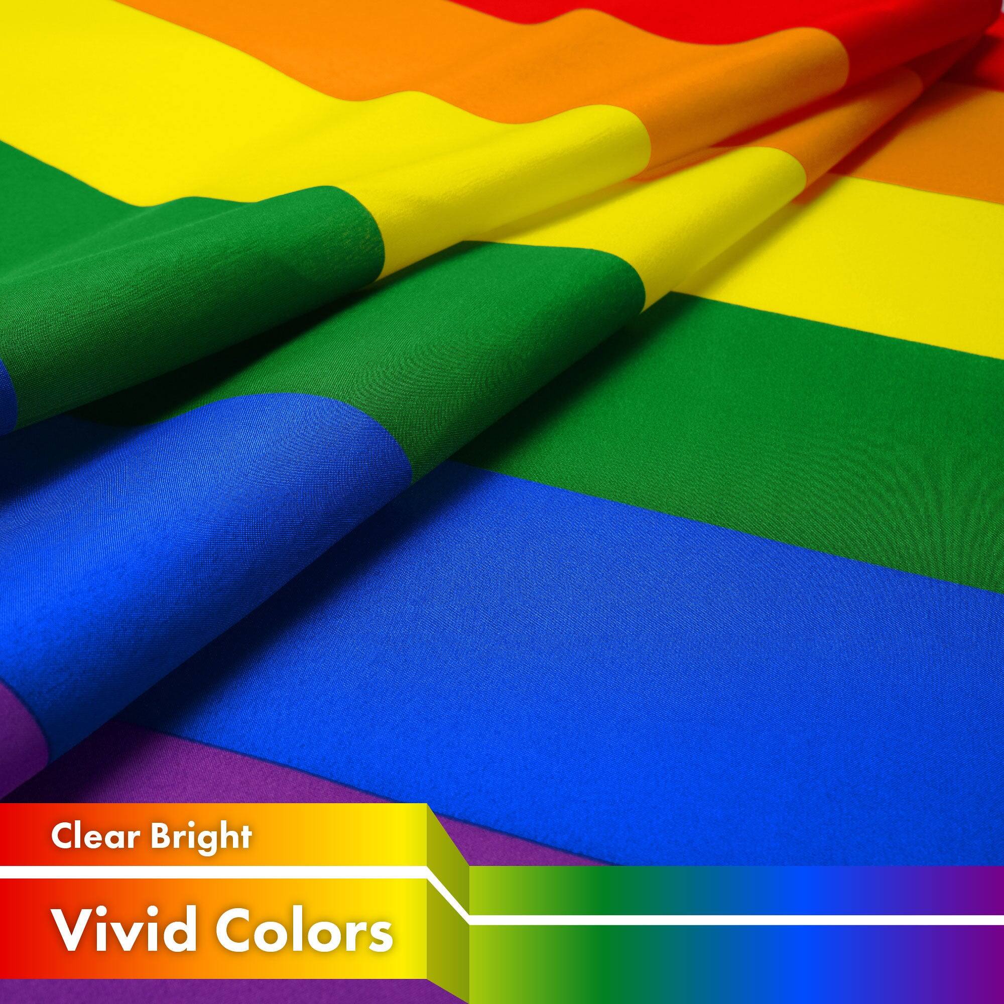 G128 2 Pack Rainbow Pride Flag 3x5 ft — 150D Polyester, Brass Grommets ...