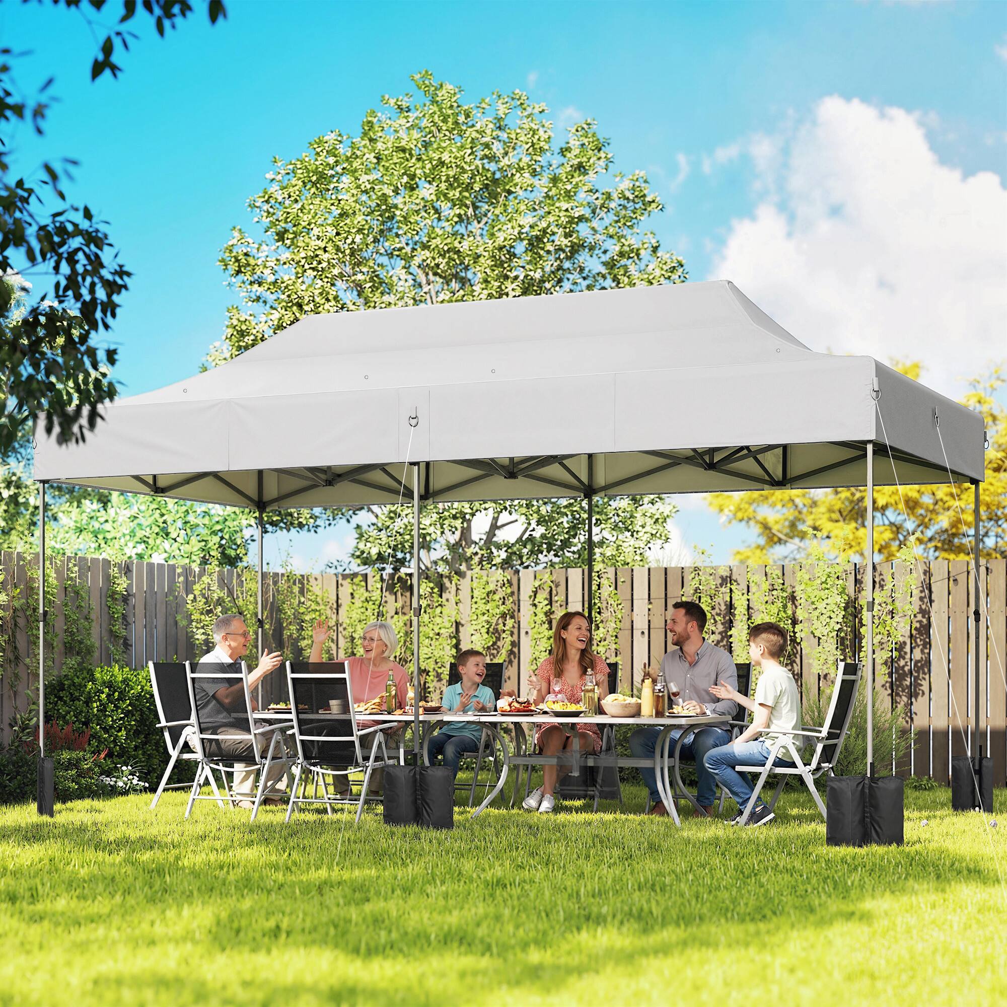Alt View 1. Outsunny - 10 x 20 ft Pop Up Canopy Tent, Heavy Duty UPF50+ Outdoor Portable Instant Canopy Shelter with Wheeled Carry Bag.