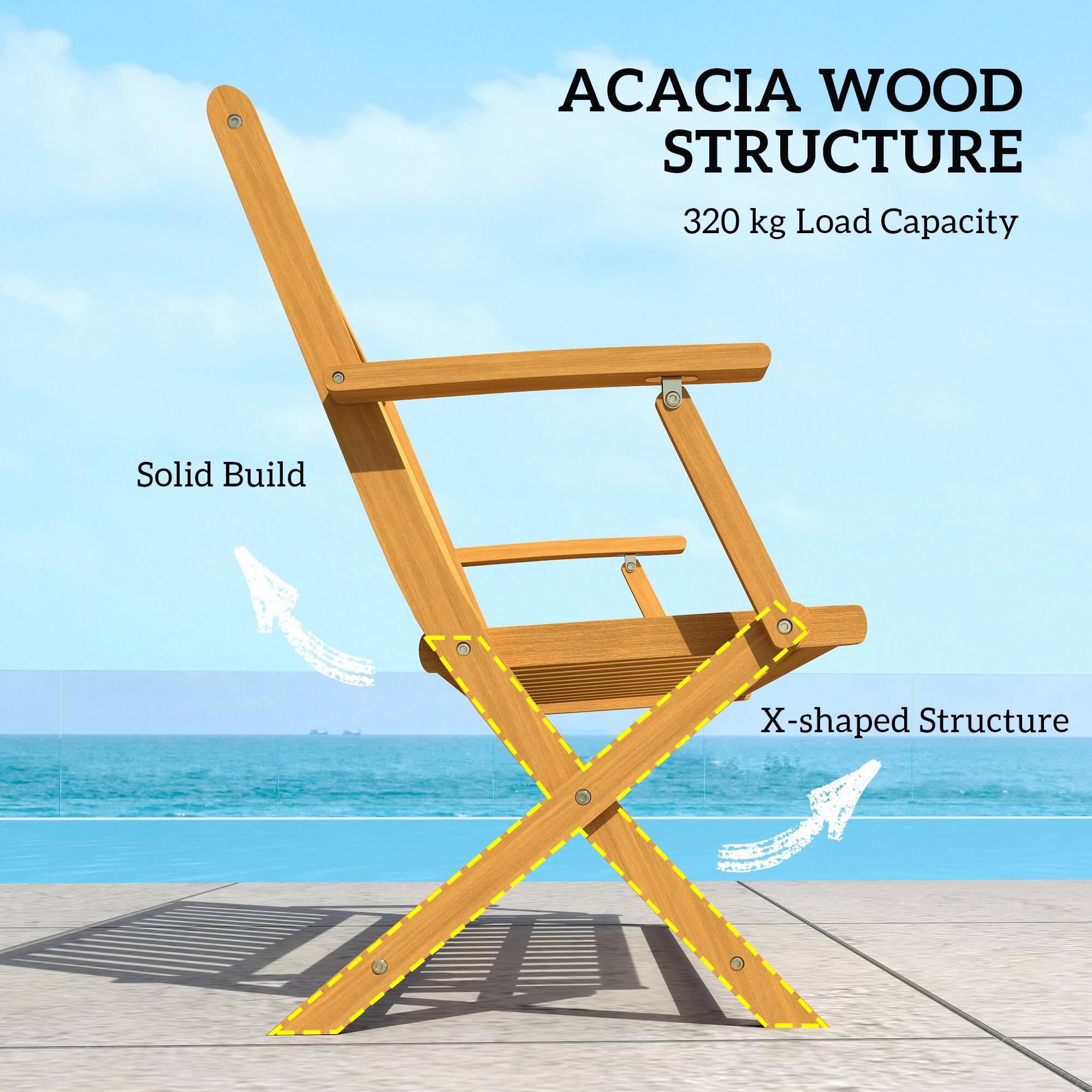 ACACIA WOOD STRUCTURE, 320 kg Load Capacity, Solid Build, X-shaped Structure