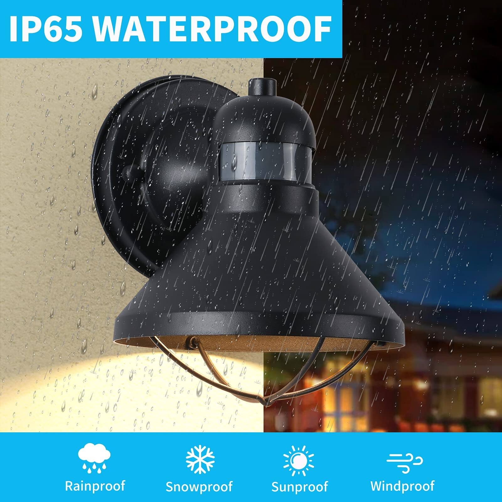 IP65 WATERPROOF

- Rainproof
- Snowproof
- Sunproof
- Windproof