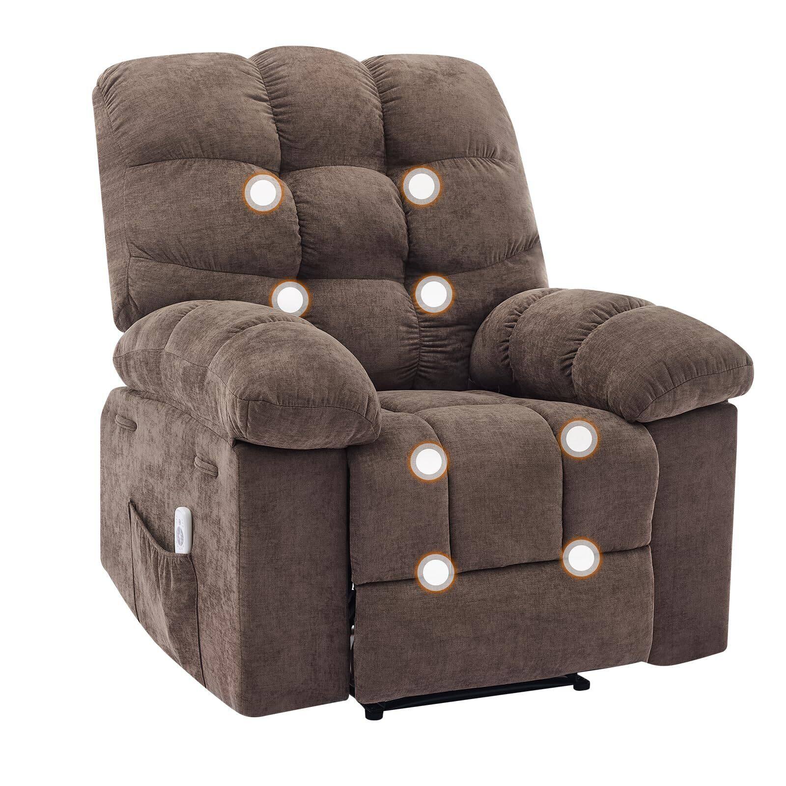 Front. Babevy - 21.4in Wide Recliner Chair,Massage & Heat Recliner Chair for Adults,Home Theater Seating - Tan.