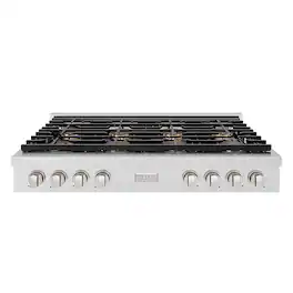 ZLINE - 48 in. Paramount Gas Rangetop with 8 Burner DuoPro Cooktop (PSRTS-48) - Satin Stainless Steel
