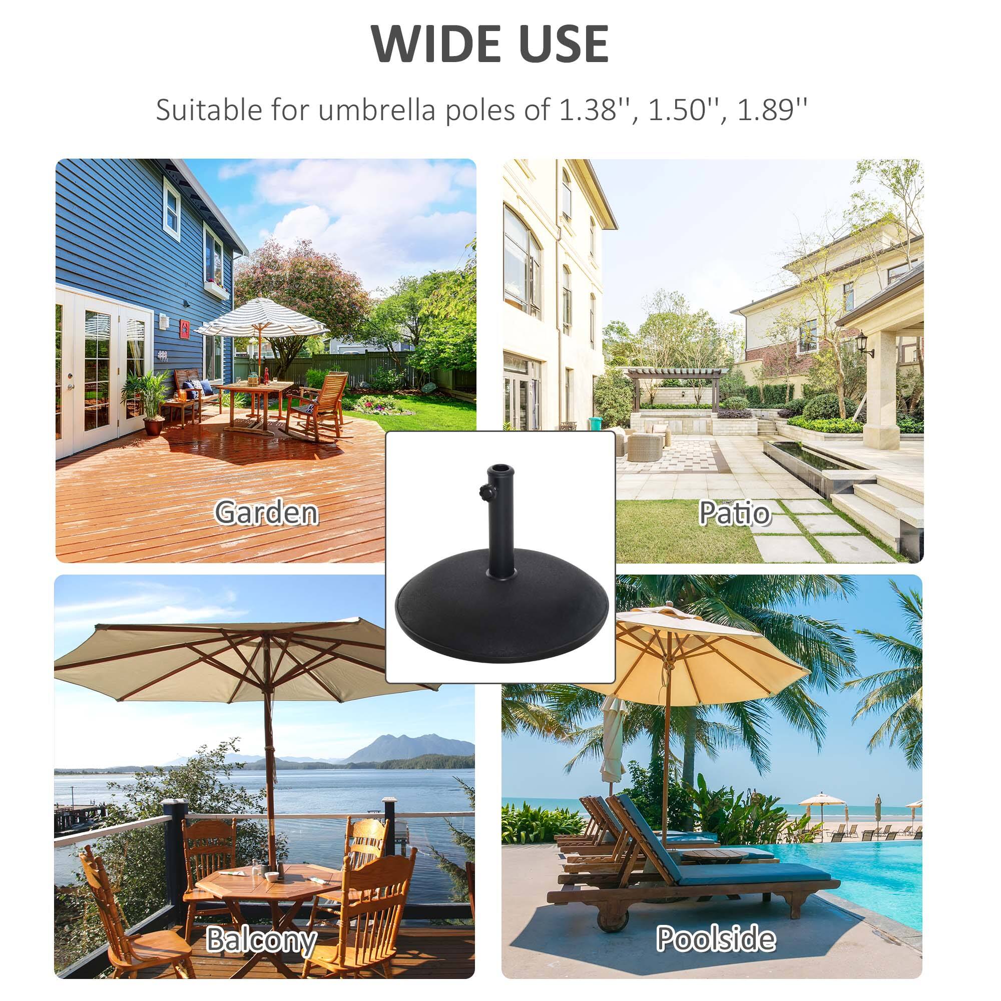 WIDE USE Suitable for umbrella poles of 1.38", 1.50", 1.89" Garden Patio Balcony Poolside