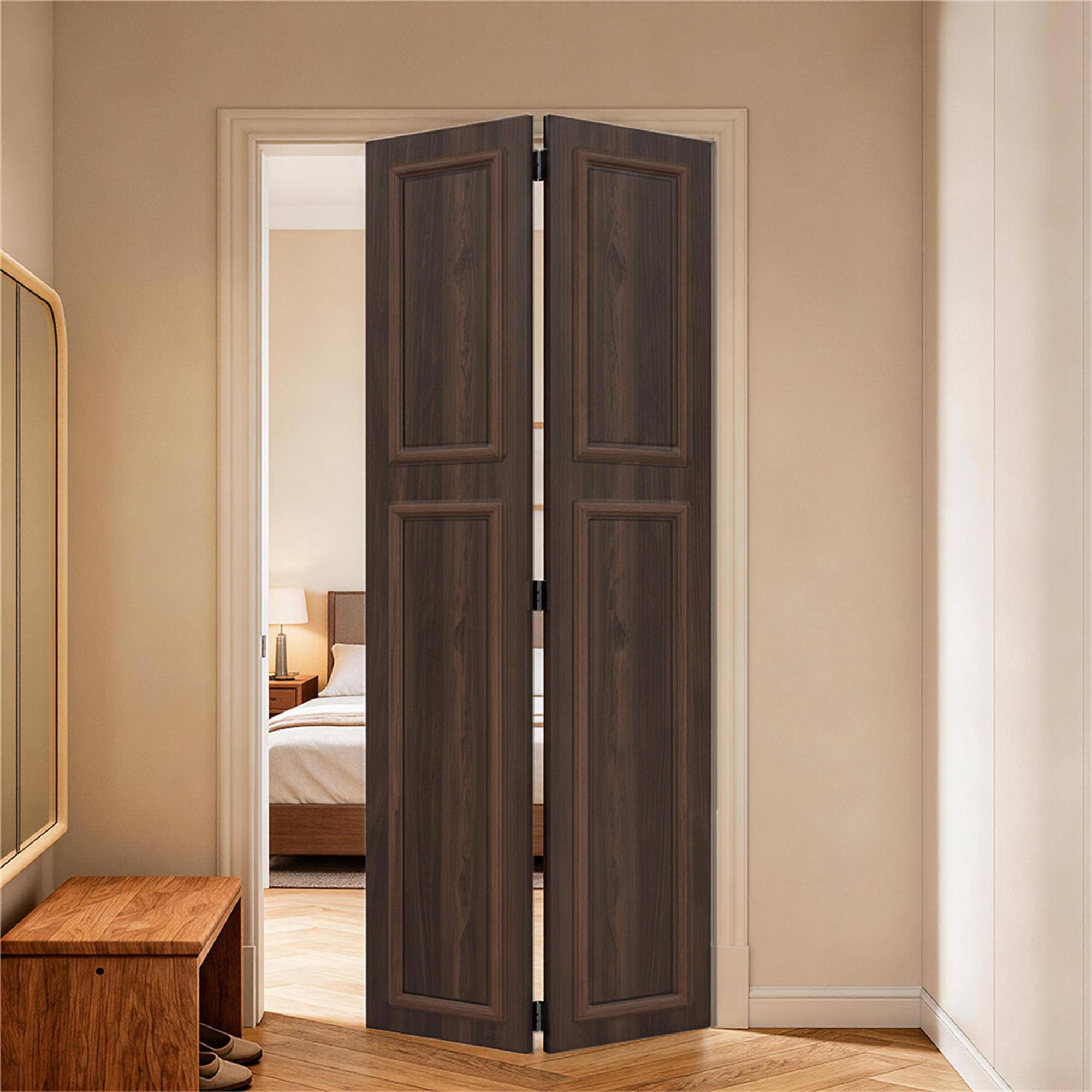 Alt View 3. Boyel Living - Antique brown Interior Barn Door 60-in L x 1.5-in W x 80-in H with Matching Installation Hardware - Antique brown.