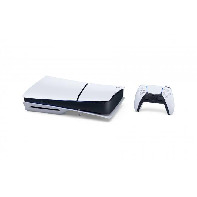 Alt View 4. Sony - PlayStation 5 Slim Console 1TB + PlayStation 5 DualSense Wireless Controller Volcanic Red - Includes PS5 Console & 2 - White.