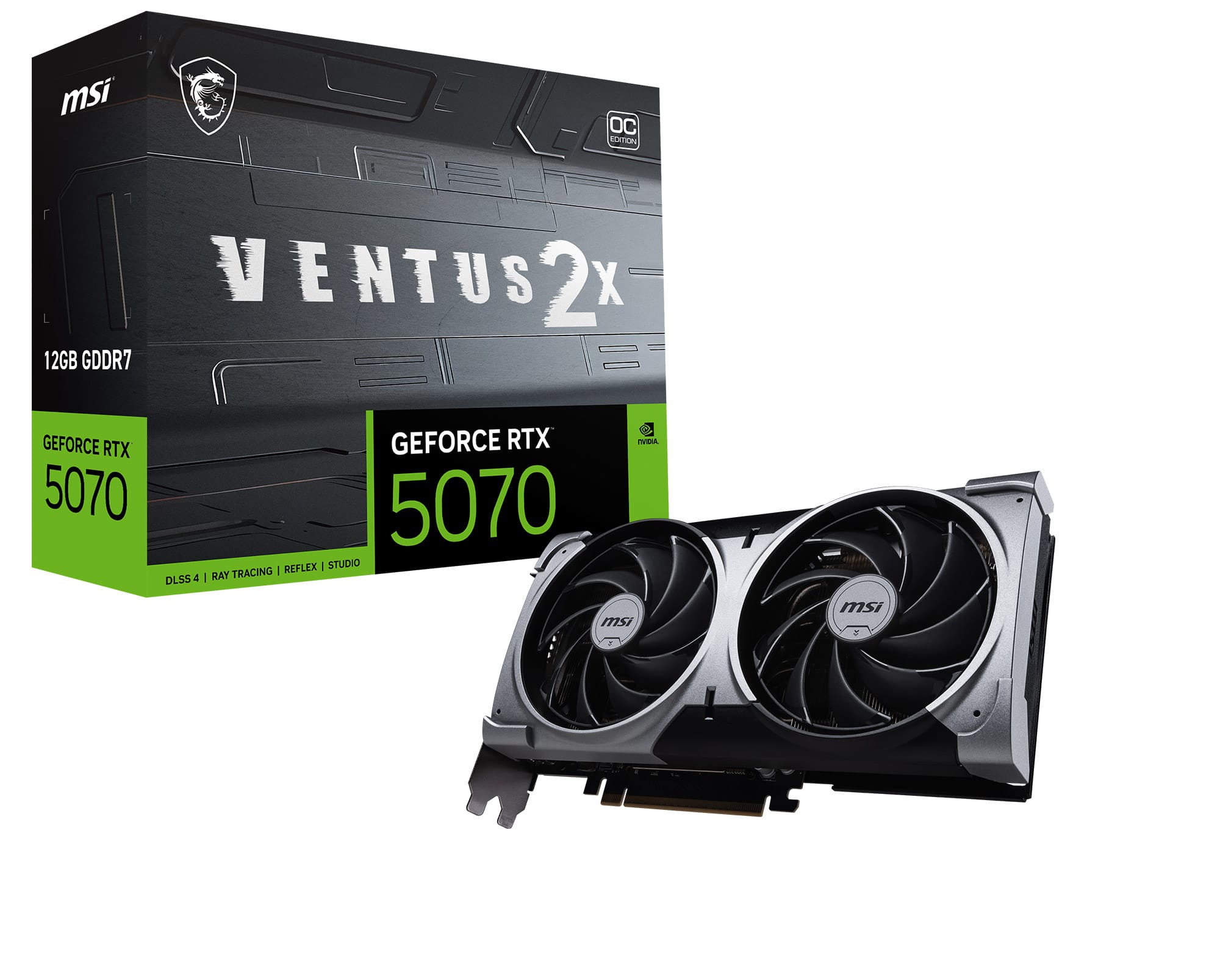 MSI NVIDIA GeForce RTX 5070 12G VENTUS 2X OC 12GB GDDR7 PCI