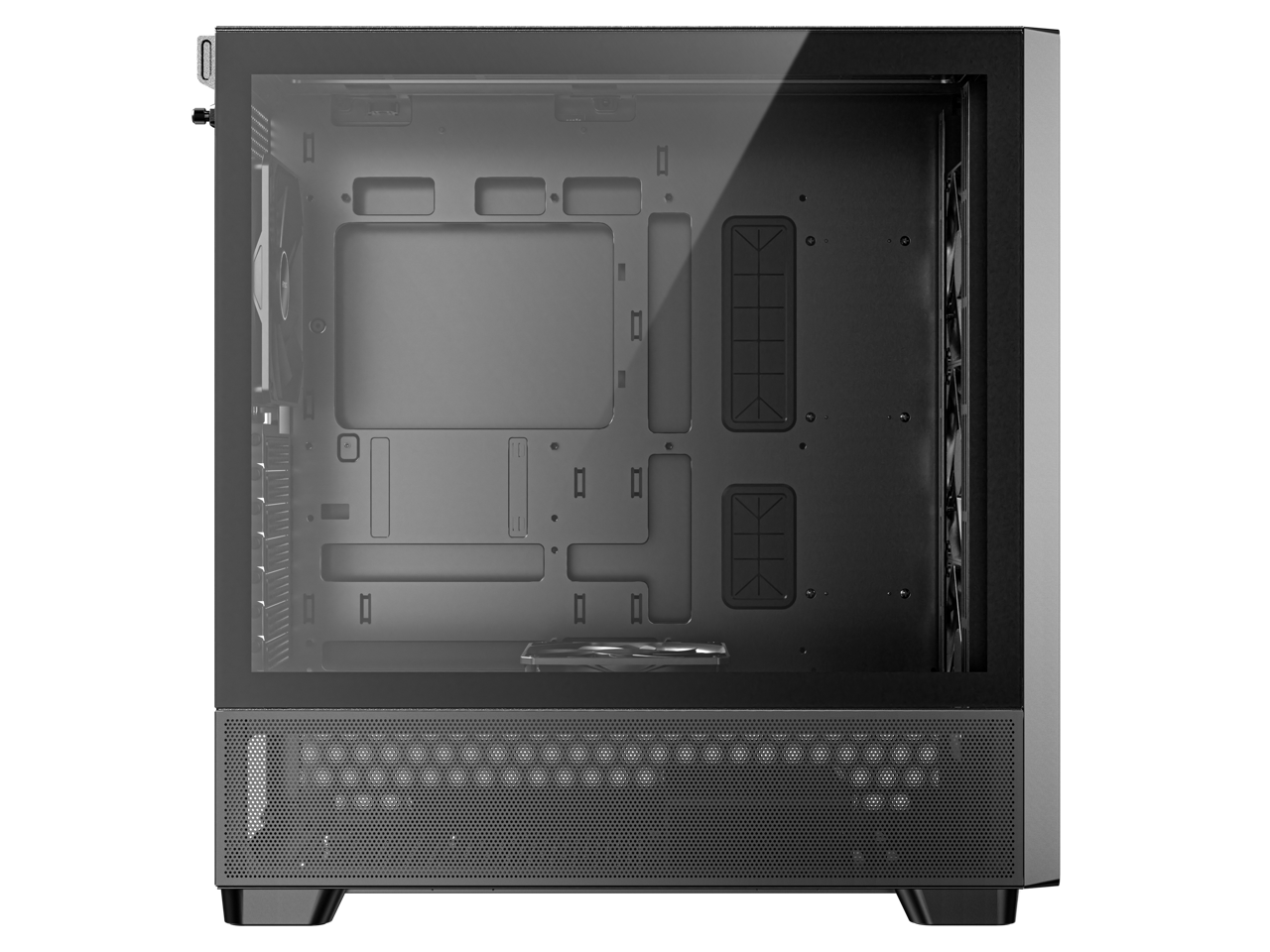 Alt View 8. Antec - Antec FLUX Wood, 5 PWM Fans, Walnut Front, Type-C, 420mm Radiator, Back Connect, Up to 9 Fans, Mid-Tower E-ATX Case - Walnut.