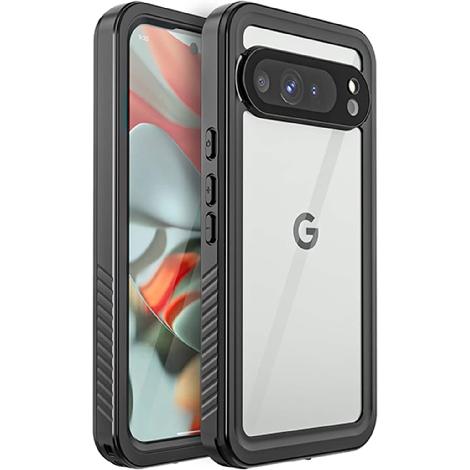 Front. SaharaCase - Oasis Series Water-Resistant Case for Google Pixel 9 Pro XL - Clear/Black.