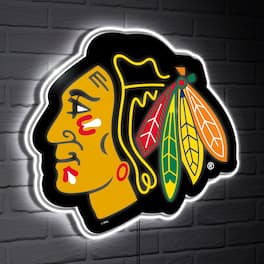 Evergreen Enterprises - Chicago Blackhawks LED Team Logo Shaped Lighted Wall Sign - Multicolor