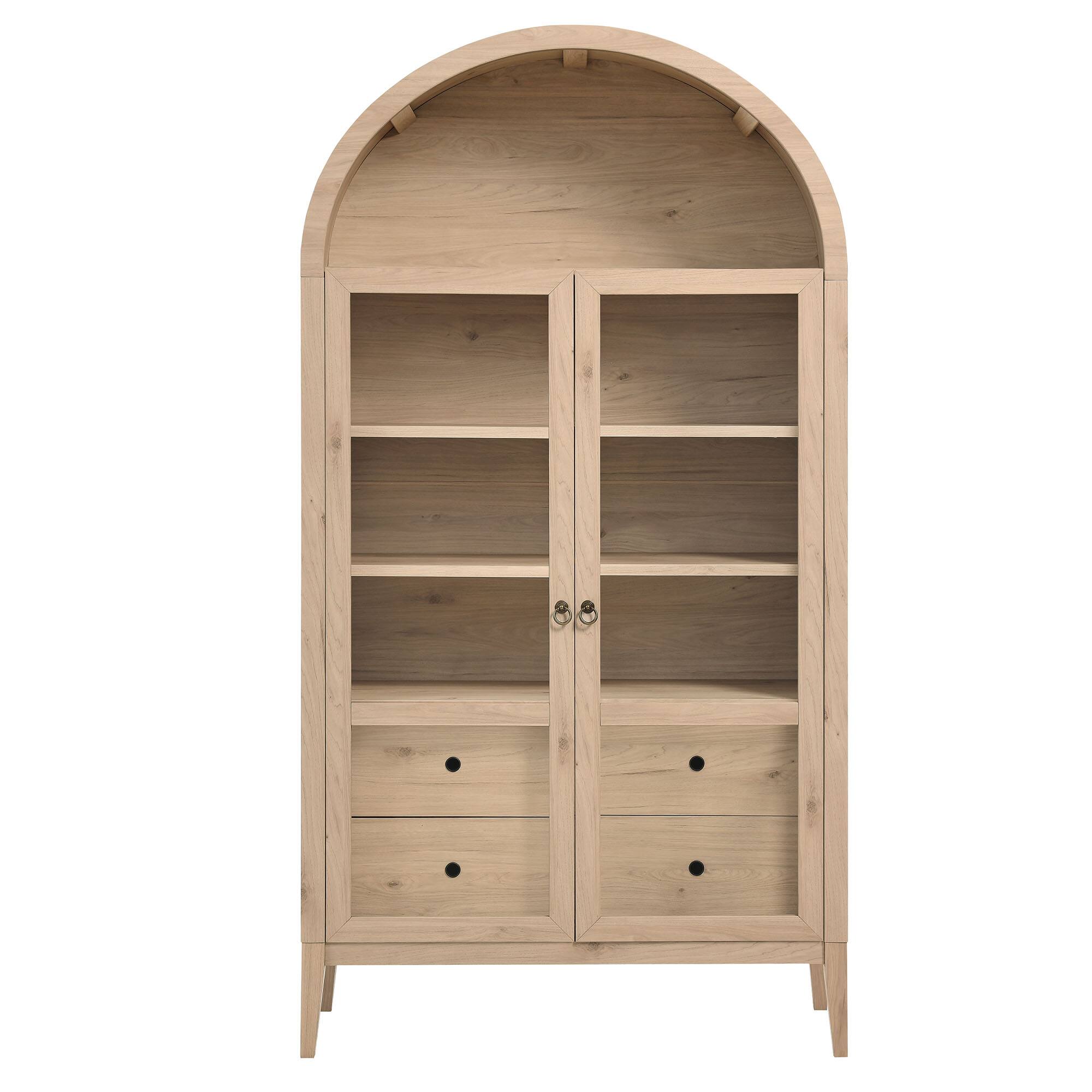 Alt View 4. Modway - Nolan 74" Tall Wide Arched Storage Display Cabinet by Modway - Light Oak.