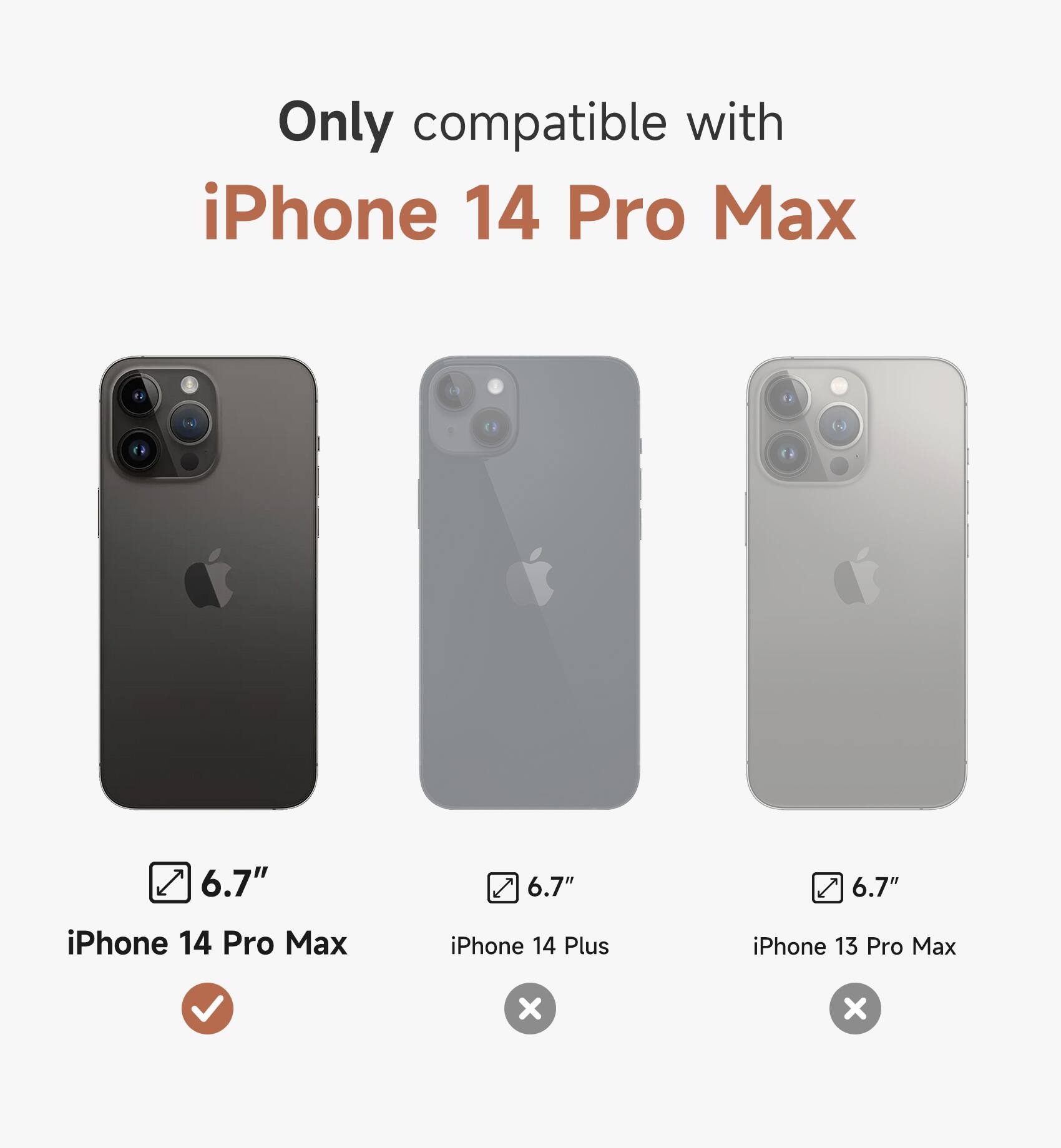 Only compatible with iPhone 14 Pro Max 6.7" iPhone 14 Plus iPhone 13 Pro Max